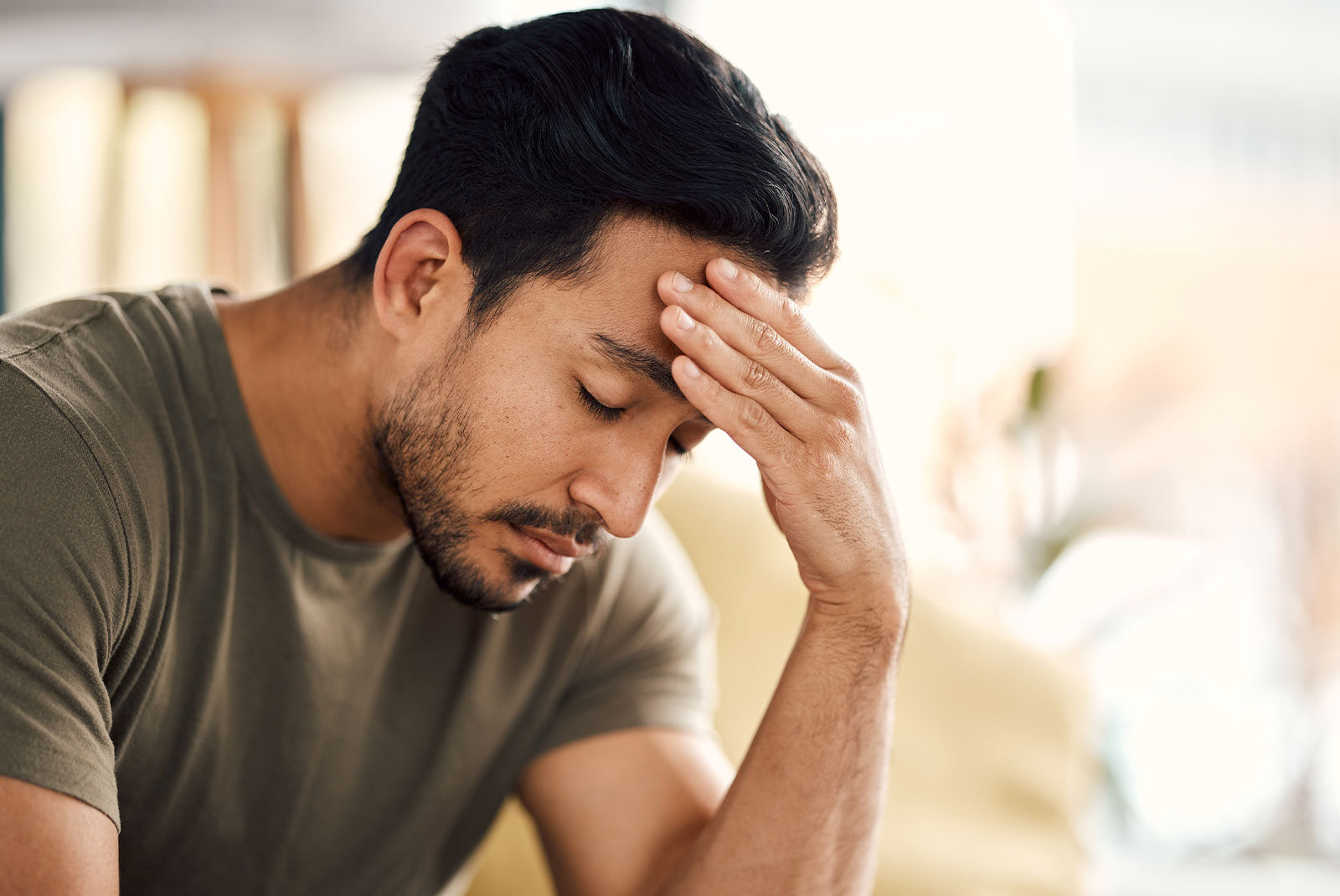 man stressed from gum issues
