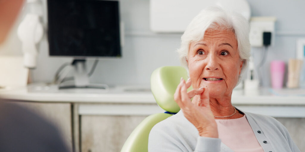 lady asking dental question