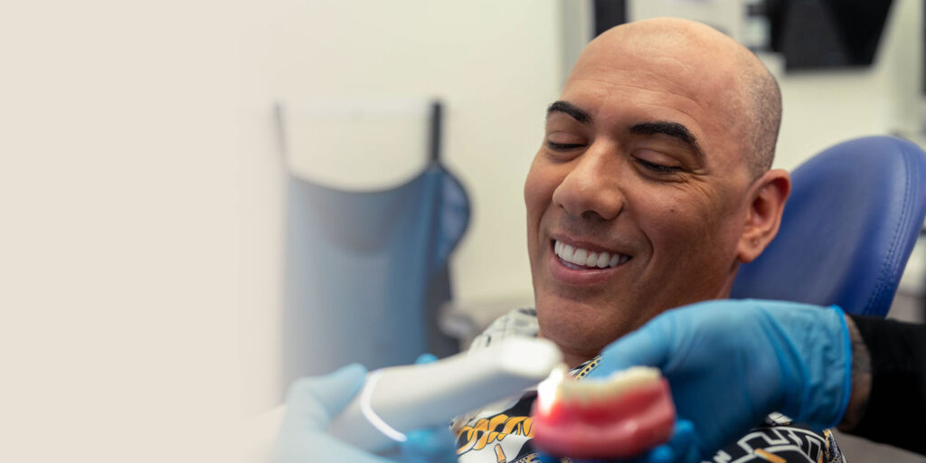 man getting digital scan