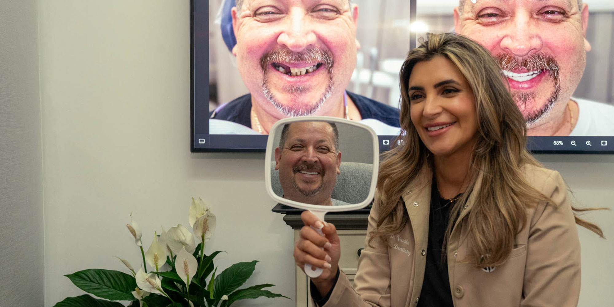 smiling patient during reveal